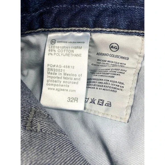 AG Adriano Goldschmied Becke Jean Shorts Women 32R Blue Relaxed Slim Distressed - Picture 2 of 8